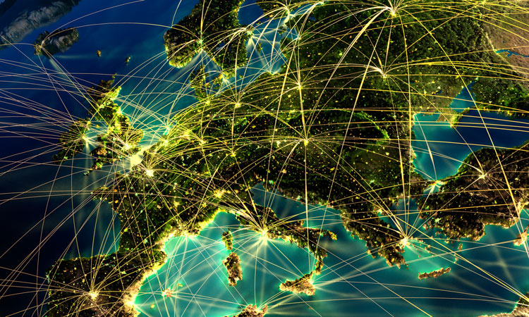 Trafic aérien au dessus de l'Europe
